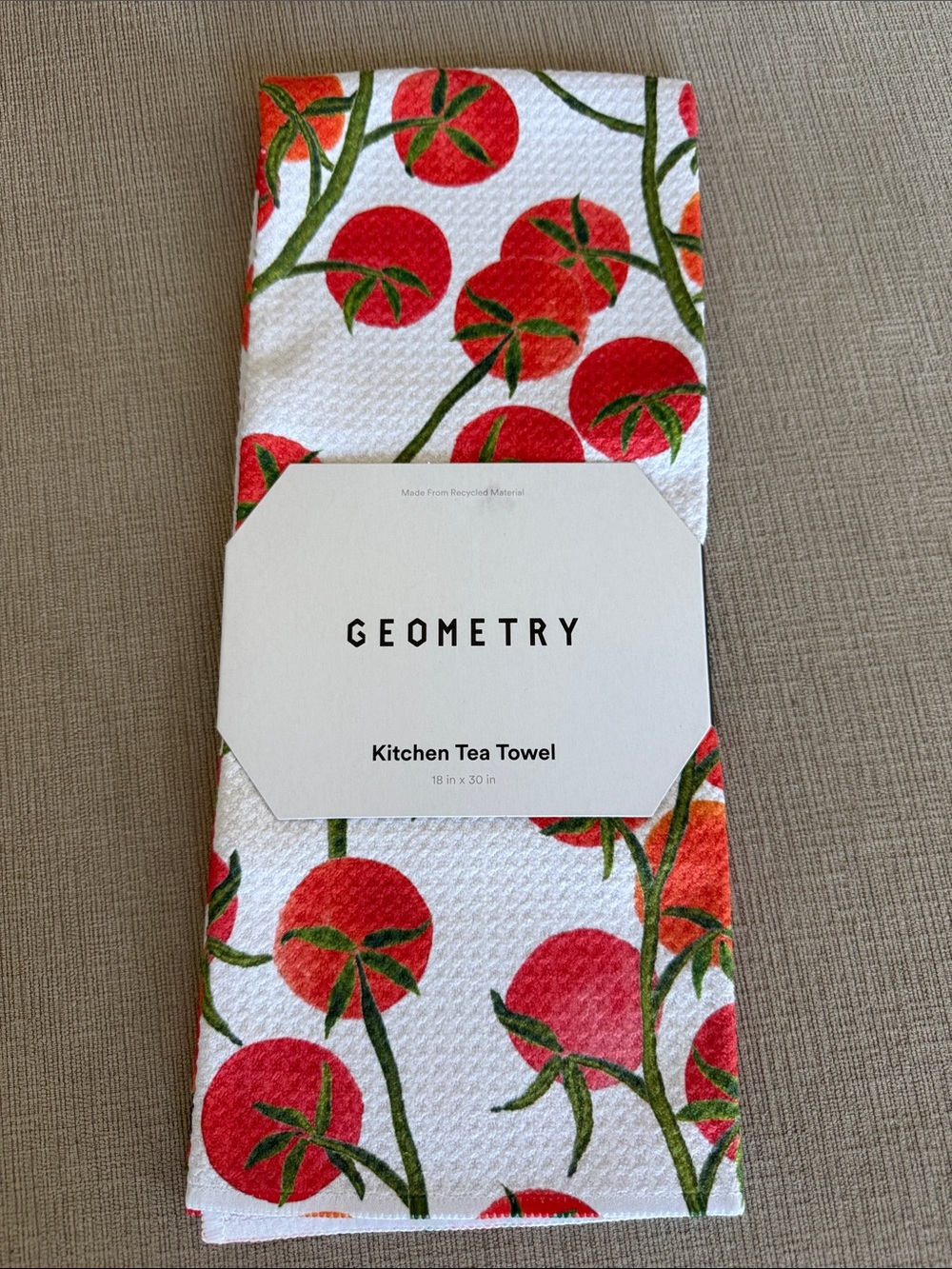 Geometry tomato tea towel